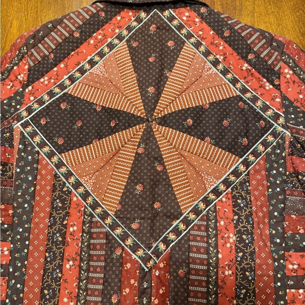 Handmade Quilted Folk Art Jacket | Patchwork Prairie Coat - Picture 15 of 16